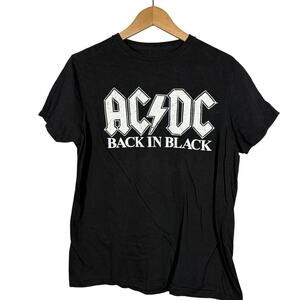 ACDC Back in Black Graphic Tee Short Sleeve Casual Black - M